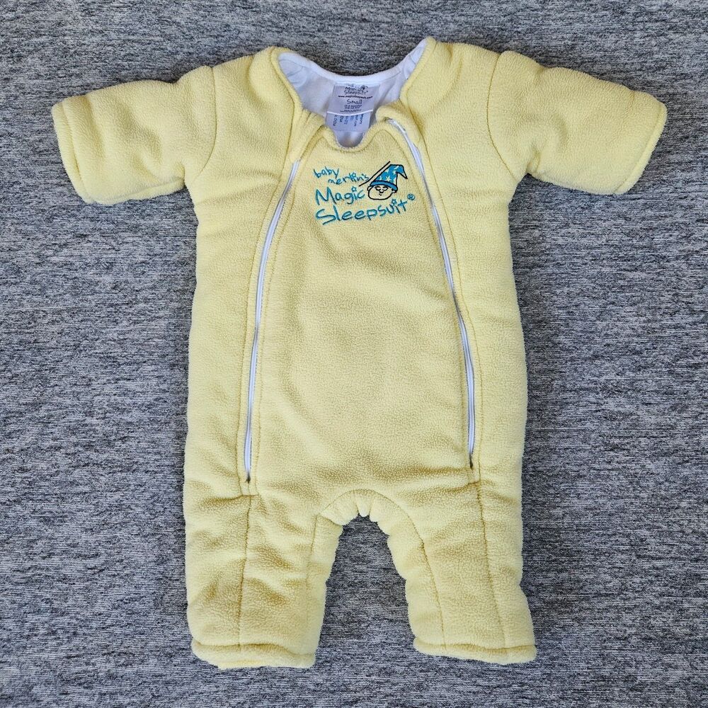 Baby Merlin’s Magic Sleepsuit Size Small (3–6 Months / 12-18 Lbs) Pale Yellow